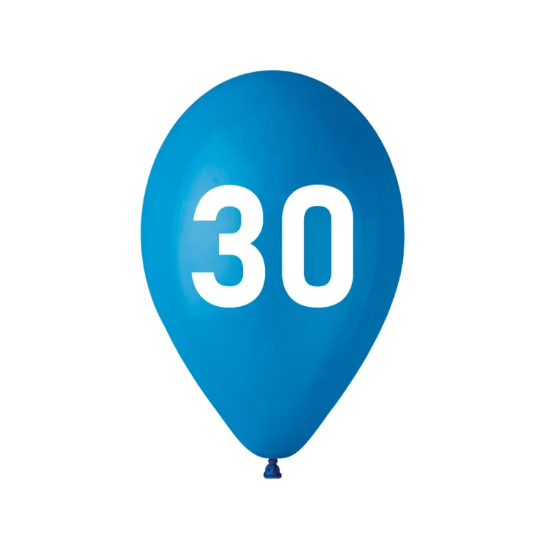 Balony urodzinowe "30", niebieskie, 12 cali 5 szt. Balony urodzinowe "30", niebieskie, 12 cali 5 szt.