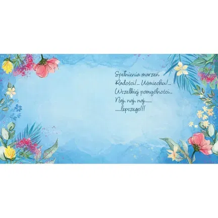 Kartka urodzinowa z kopertą, BALON W KWIATACH