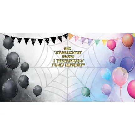 Kartka urodzinowa z kopertą Sto lat, czarne balony Kartka urodzinowa z kopertą Sto lat, czarne balony