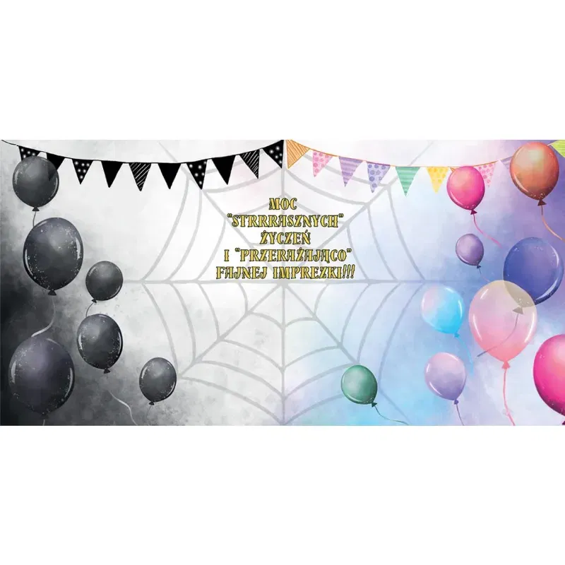 Kartka urodzinowa z kopertą Sto lat, czarne balony Kartka urodzinowa z kopertą Sto lat, czarne balony