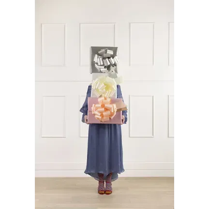 Kokarda dekoracyjna DIY, srebrny 30 cm Kokarda dekoracyjna DIY, srebrny 30 cm