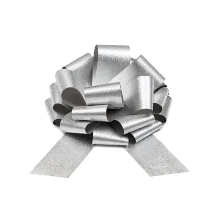 Kokarda dekoracyjna DIY, srebrny 30 cm Kokarda dekoracyjna DIY, srebrny 30 cm