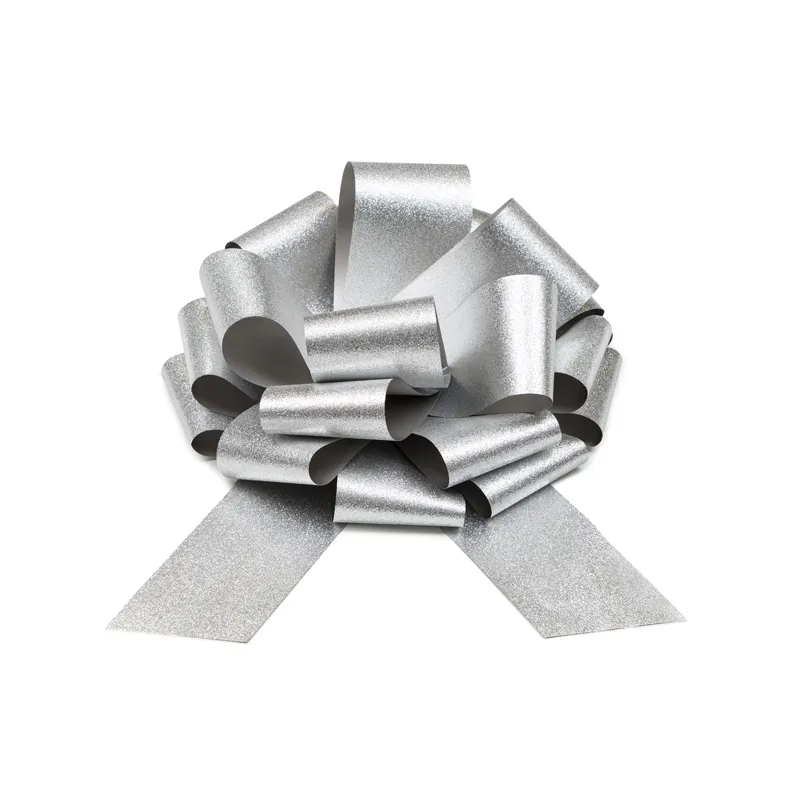 Kokarda dekoracyjna DIY, srebrny 30 cm Kokarda dekoracyjna DIY, srebrny 30 cm