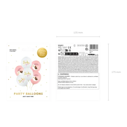 Balony 30 cm, Baby girl 6szt. Balony 30 cm, Baby girl 6szt.