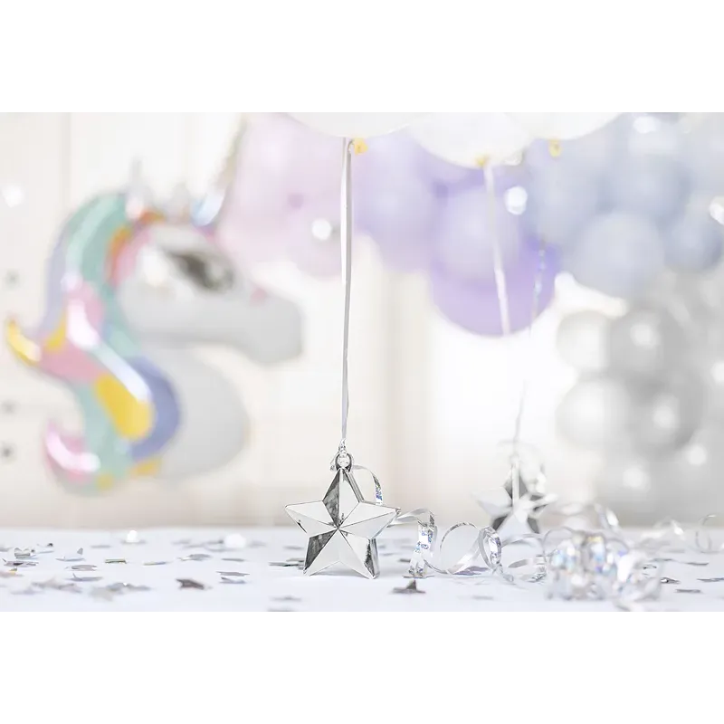 Ciężarek do balonów Gwiazdka, srebrny 1 szt.
