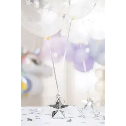 Ciężarek do balonów Gwiazdka, srebrny 1 szt.