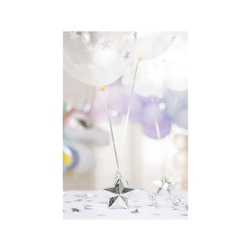 Ciężarek do balonów Gwiazdka, srebrny 1 szt.