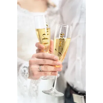 Naklejki na kieliszki ''Mąż i Żona'', złote