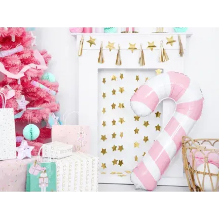 Balon foliowy różowa Cukrowa laska, 50x82cm 