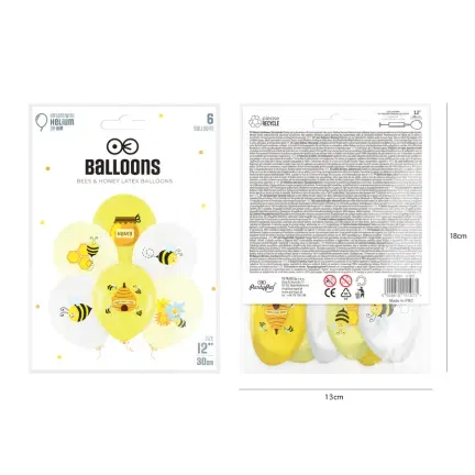 Balony Pszczoły 12cali 6szt.