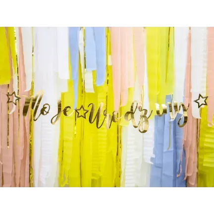 Baner Moje urodziny, złoty, 16,5x90cm