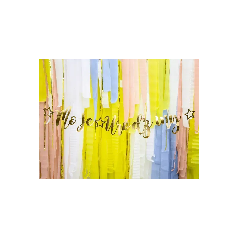 Baner Moje urodziny, złoty, 16,5x90cm