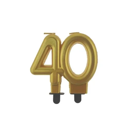 Świeczka 40 złota, metaliczna 8 cm
