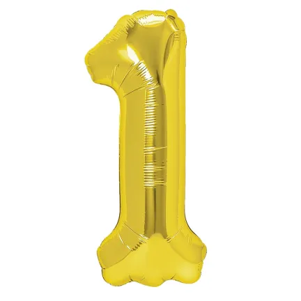 Balon foliowy cyfra 1 złoty 40cm