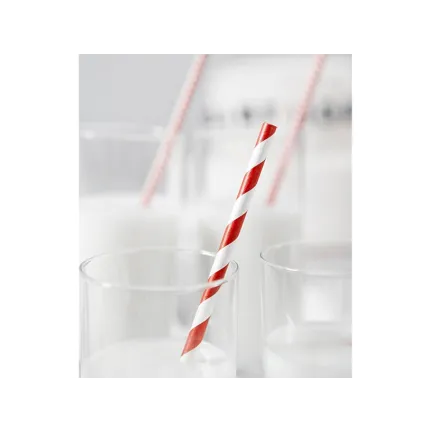 Słomki papierowe czerwone w paski/10szt. Słomki papierowe czerwone w paski/10szt.