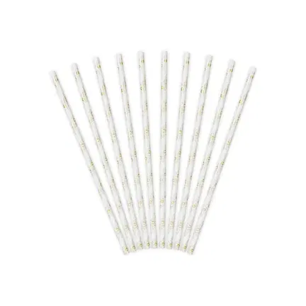 Słomki złote stokrotki, papierowe/10szt. Słomki złote stokrotki, papierowe/10szt.