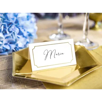 Wizytówki na stół, ramka złota, 9,5x5,5/10szt. Wizytówki na stół, ramka złota, 9,5x5,5/10szt.