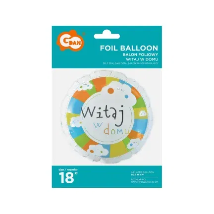 Balon foliowy Witaj w domu, 18 cali Balon foliowy Witaj w domu, 18 cali