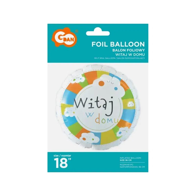 Balon foliowy Witaj w domu, 18 cali Balon foliowy Witaj w domu, 18 cali