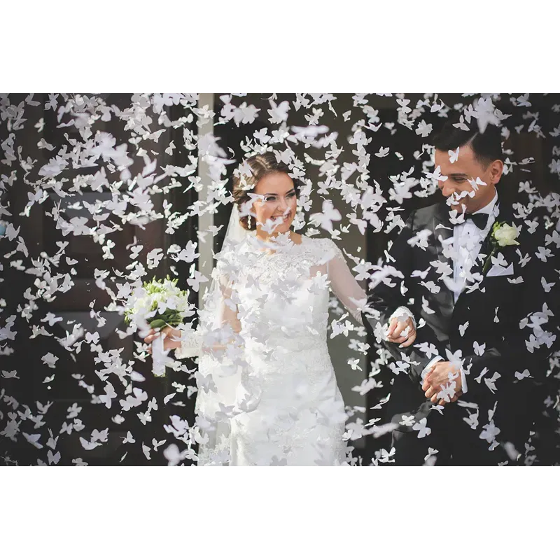 Tuba z białymi motylkami 60 cm