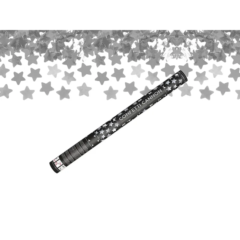 Tuba z gwiazdami srebrny 60 cm