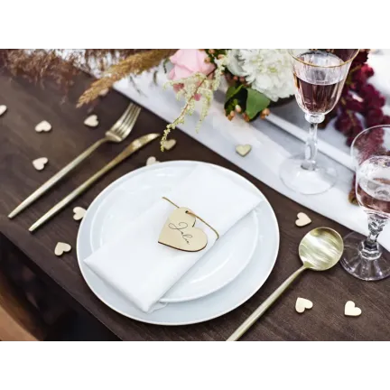 Drewniane konfetti Serca, 2x2cm 50 szt.