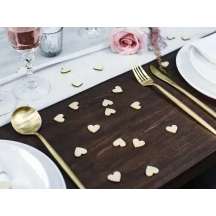 Drewniane konfetti Serca, 2x2cm 50 szt.