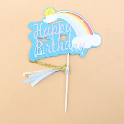 Topper niebieska dekoracja na TORT Happy Brithday Topper niebieska dekoracja na TORT Happy Brithday