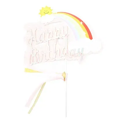 Topper różowa dekoracja na TORT Happy Brithday