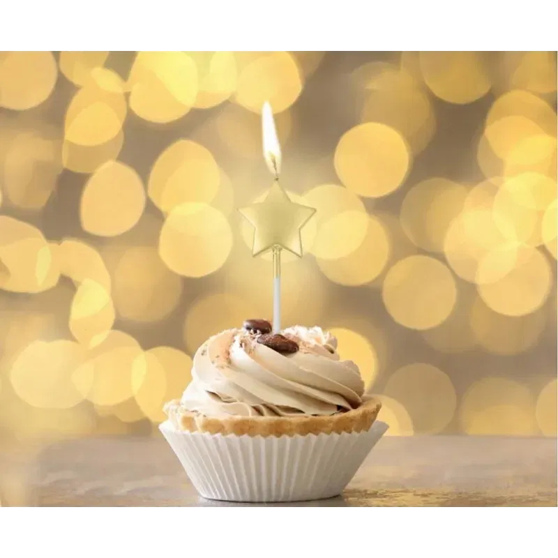 Świeczki na TORT złote gwiazdki 5 szt Świeczki na TORT złote gwiazdki 5 szt