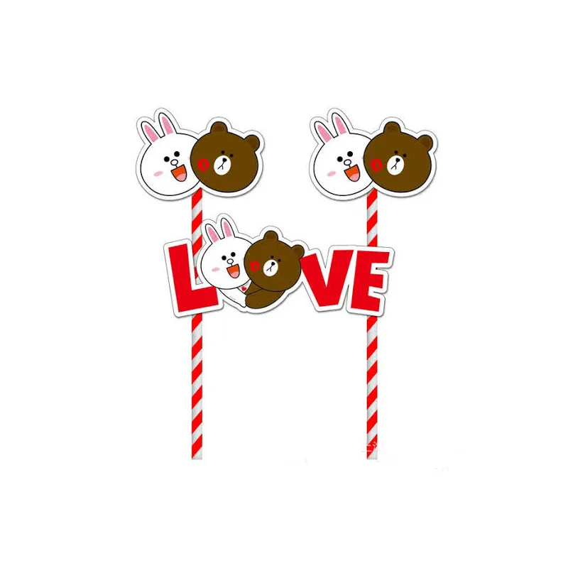 Topper dekoracja na TORT misie LOVE
