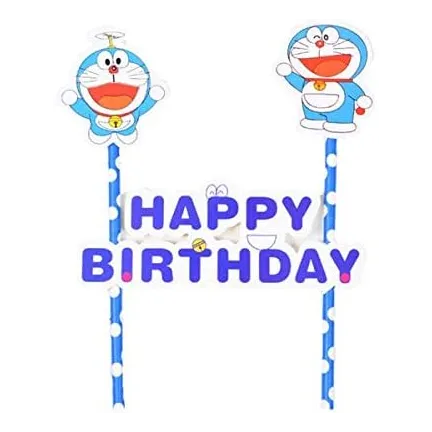 Topper dekoracja na TORT Happy Birthday kot Doraemon