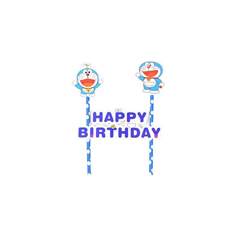Topper dekoracja na TORT Happy Birthday kot Doraemon