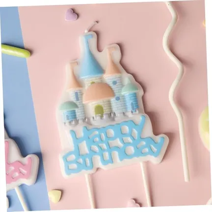 Świeczki dekoracja na TORT niebieski zamek 3 elementy Świeczki dekoracja na TORT niebieski zamek 3 elementy