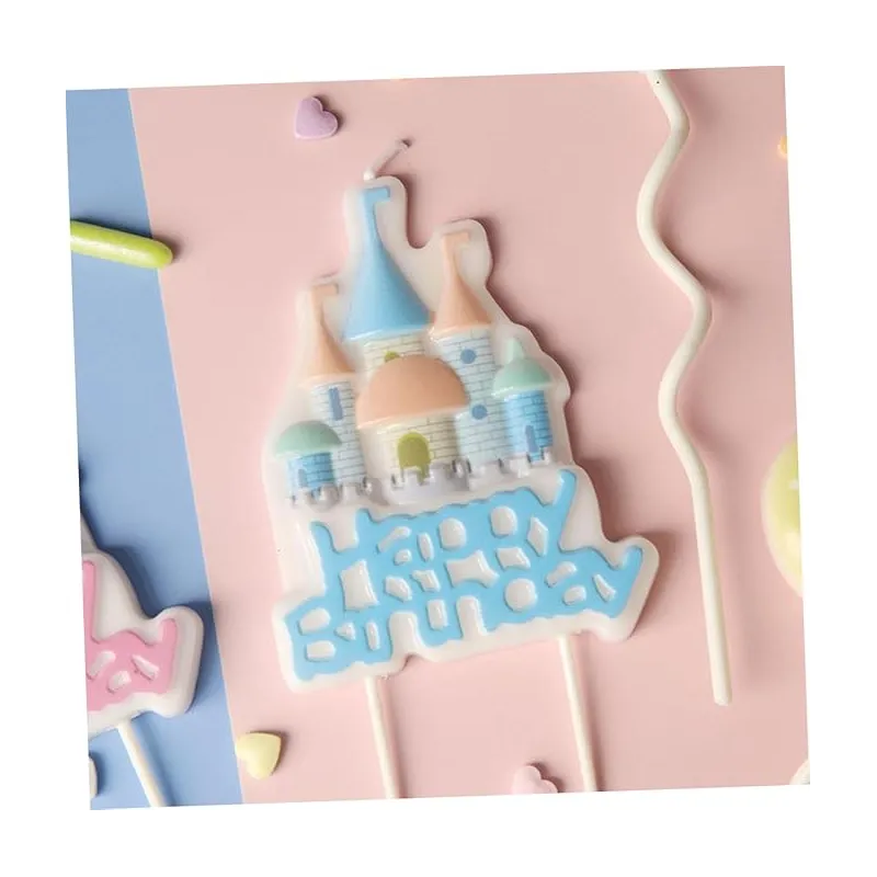 Świeczki dekoracja na TORT niebieski zamek 3 elementy Świeczki dekoracja na TORT niebieski zamek 3 elementy