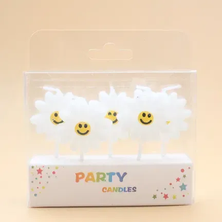 Świeczki dekoracja na TORT stokrotki 5 szt