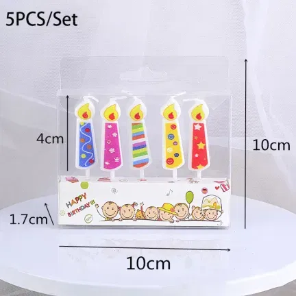 Świeczki dekoracja na TORT kolorowy nadruk 5 szt Świeczki dekoracja na TORT kolorowy nadruk 5 szt