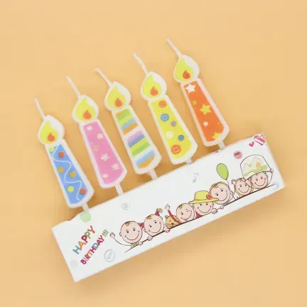 Świeczki dekoracja na TORT kolorowy nadruk 5 szt Świeczki dekoracja na TORT kolorowy nadruk 5 szt