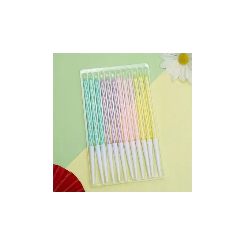 Świeczki dekoracja na TORT kolorowe pastelowe 13 cm 12 szt