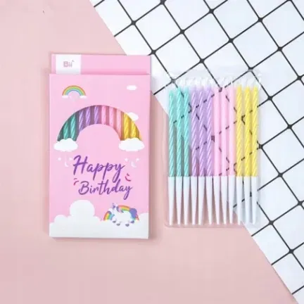 Świeczki dekoracja na TORT kolorowe pastelowe 13 cm 12 szt