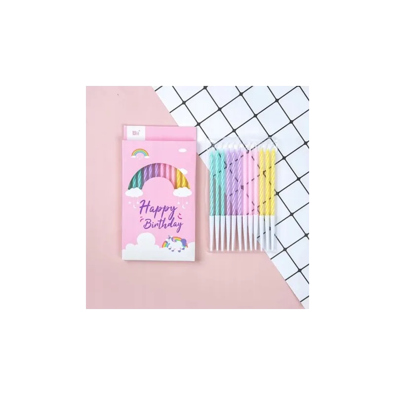 Świeczki dekoracja na TORT kolorowe pastelowe 13 cm 12 szt