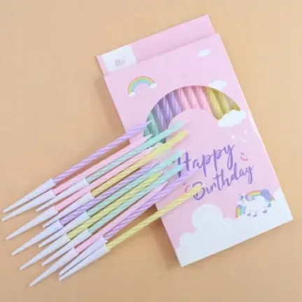 Świeczki dekoracja na TORT kolorowe pastelowe 13 cm 12 szt