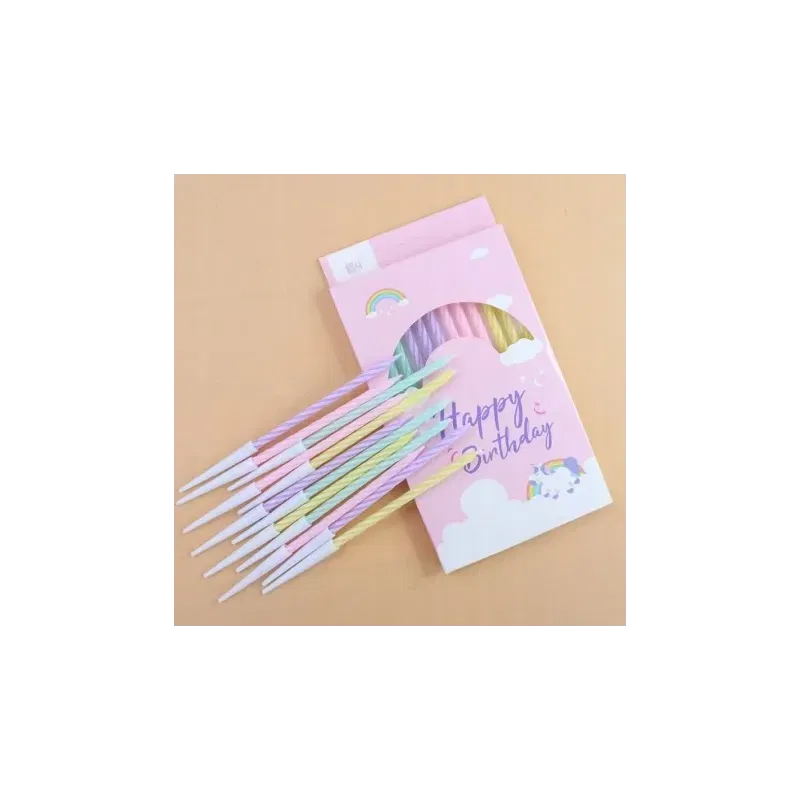 Świeczki dekoracja na TORT kolorowe pastelowe 13 cm 12 szt