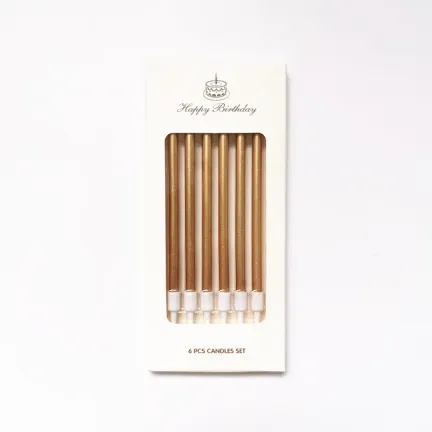 Świeczki dekoracja na TORT szampańskie długie 11 cm 6 szt