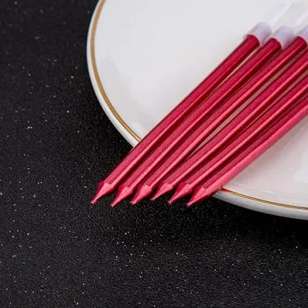 Świeczki dekoracja na TORT czerwone długie 11 cm 6 szt