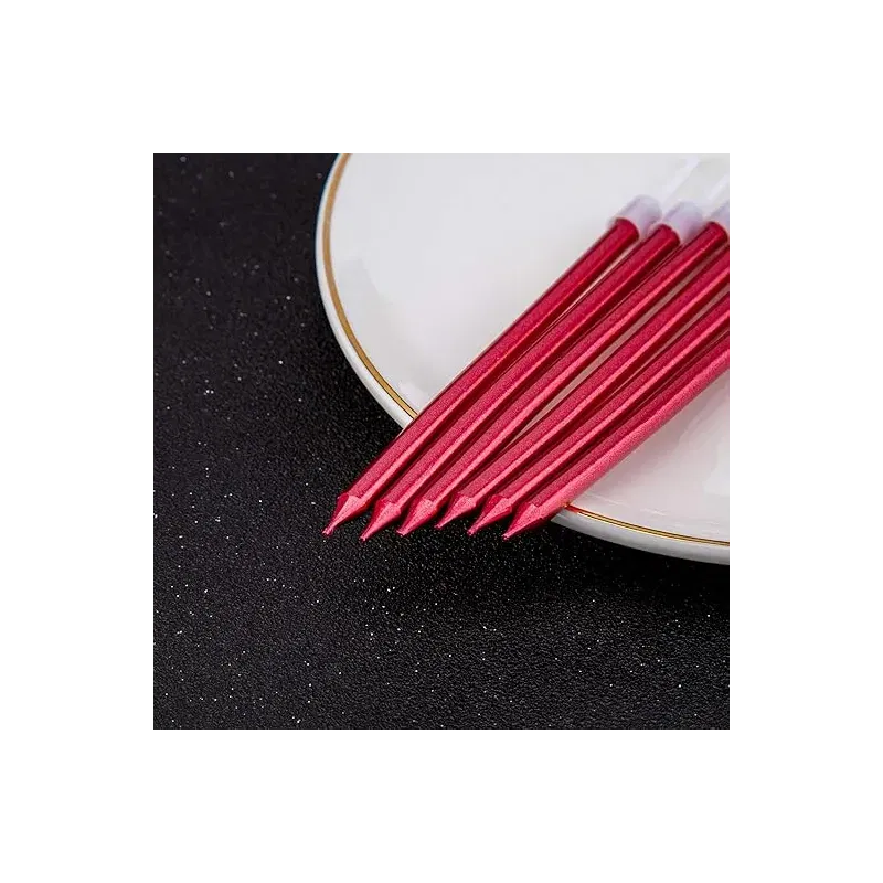 Świeczki dekoracja na TORT czerwone długie 11 cm 6 szt