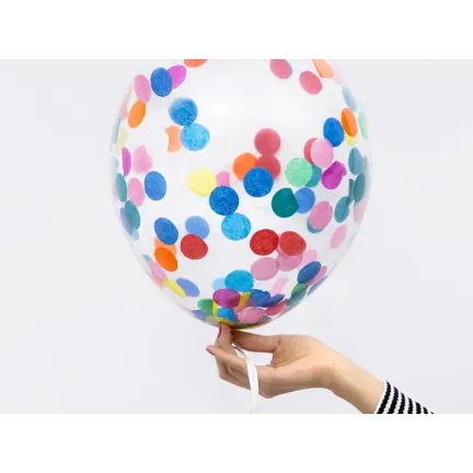 Balony z okrągłym konfetti, 30cm/6szt.