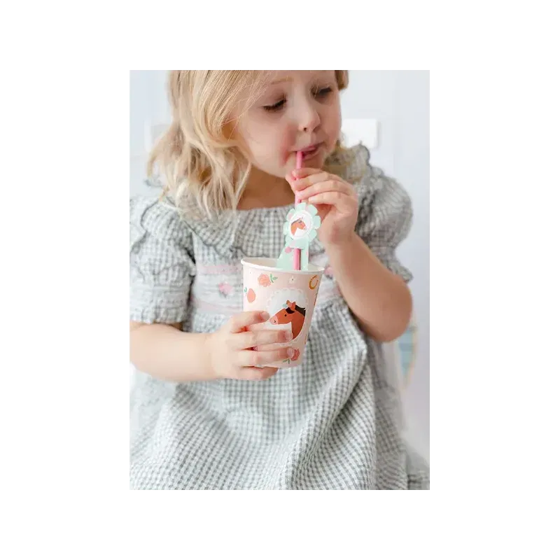 Słomki Konie, 19.5 cm 6 szt. Słomki Konie, 19.5 cm 6 szt.