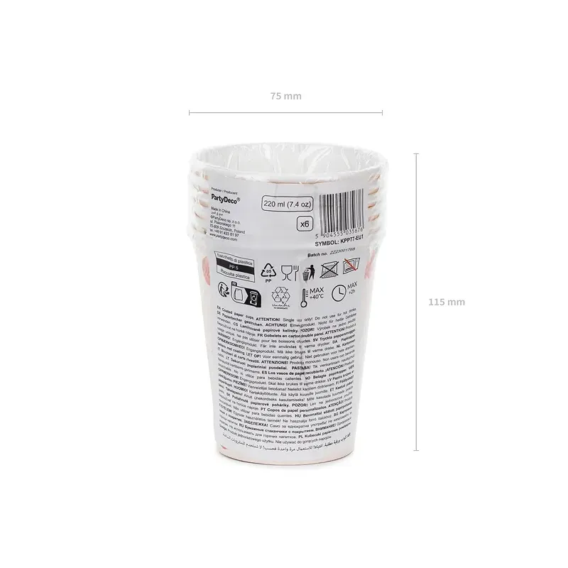 Kubeczki Koń, 220 ml 6 szt.