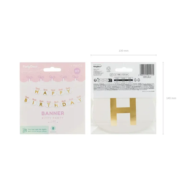 Banner Happy Birthday Kotki, 2.8 m